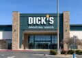 Exterior view of Dick's Sporting Goods store with large signage and entrance.