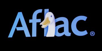 Aflac logo featuring a cartoon duck with a friendly expression beside the company name.