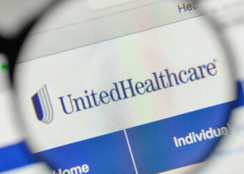 Close-up view of the UnitedHealthcare logo displayed on a computer screen.