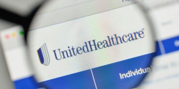 Close-up view of the UnitedHealthcare logo displayed on a computer screen.